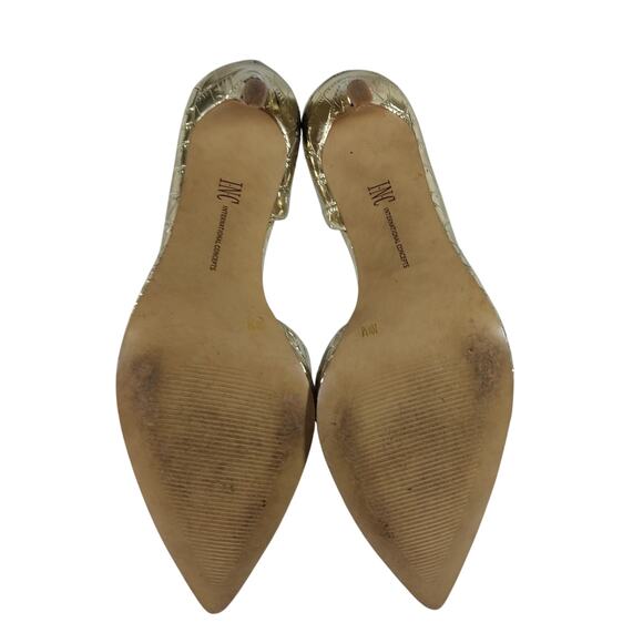 INC! SOLID VEGAN LEATHER, CROCODILE IMPRINT CUTAWAY SIDE HEELS, PUMPS! SZ 10M - Picture 11 of 12